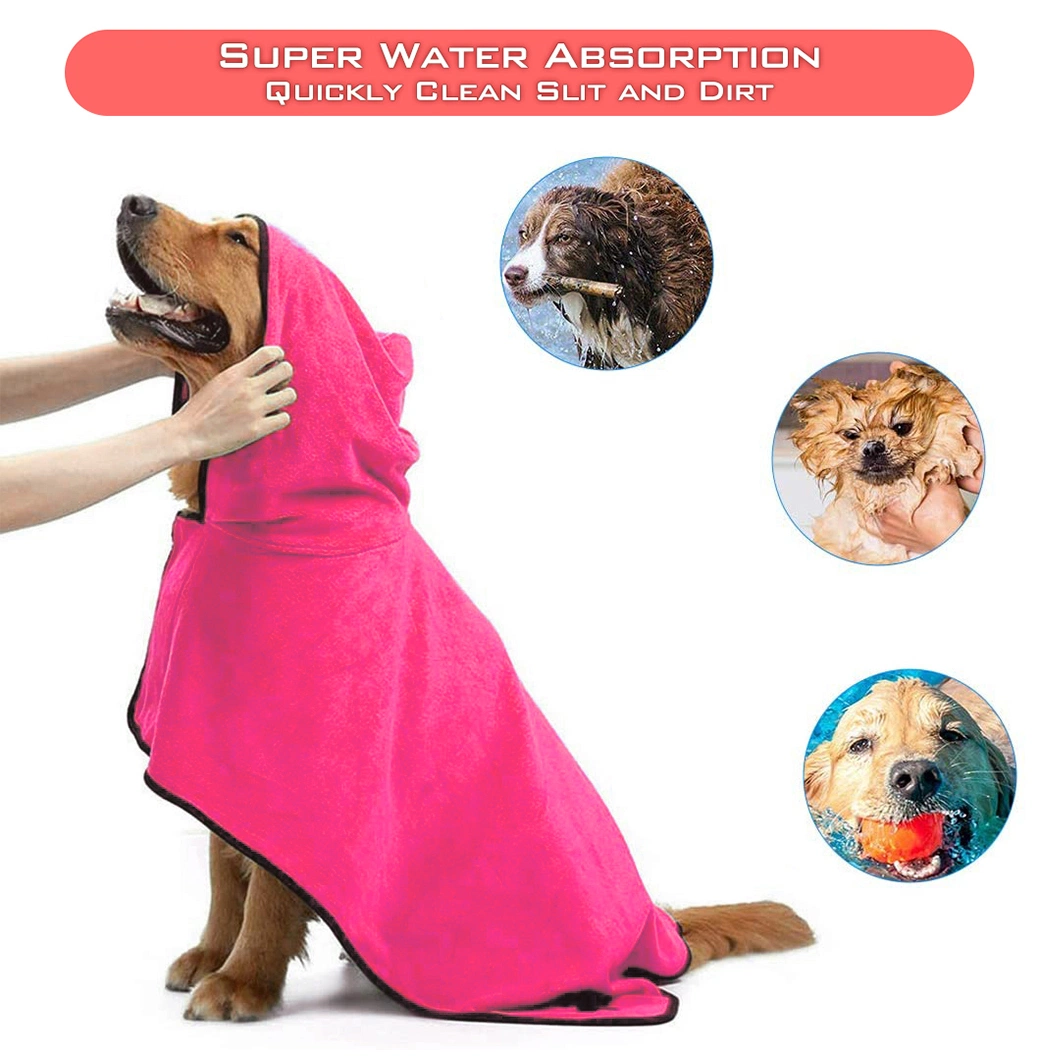 Super Absorbent Soft Towel Robe Dog Cat Groomming Fast Dry Pet Bathrobe