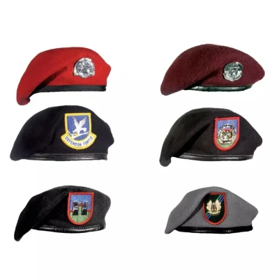 맞춤형 로고 울 군용 스타일 베레모, 보안 서비스용 베레모 모자 모자